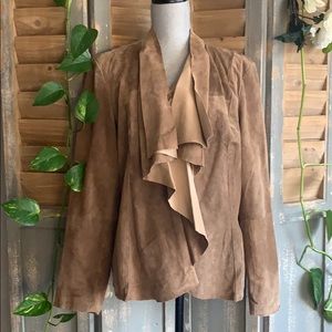 Neiman Marcus exclusive suede drape jacket
